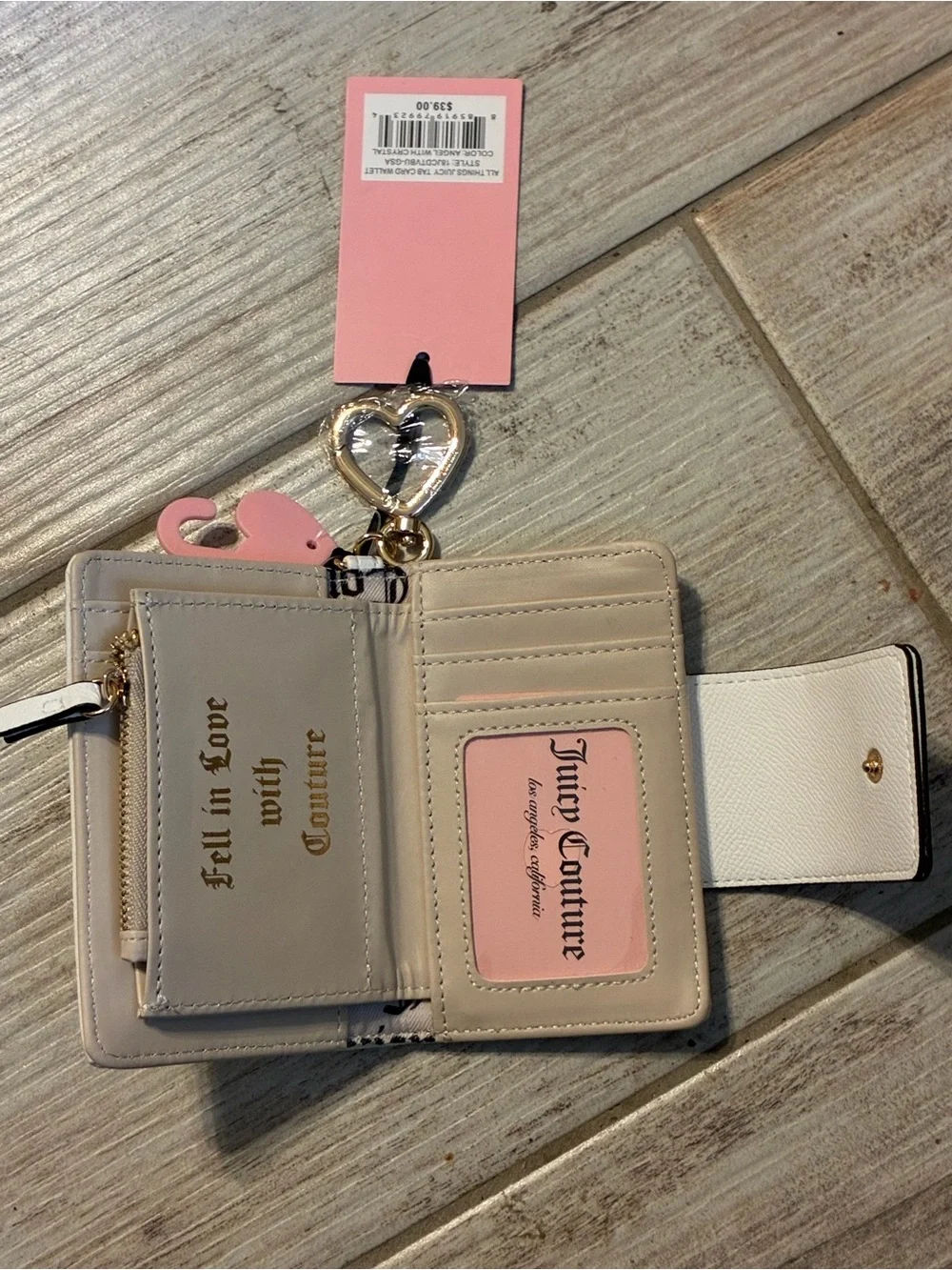 NWT “All Things Juicy Tab Card Wallet” Color Angel With Crystal